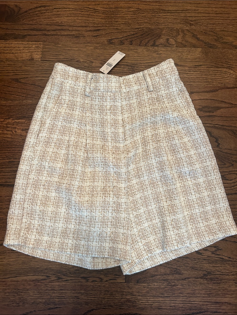 Anthropologie Cream Tweed Mini Skirt